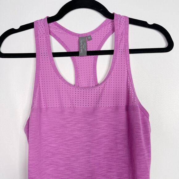 Sweaty Betty XSmall XS Purple Mesh Racerback Tank Top Performance Scoop Neck - Picture 3 of 9